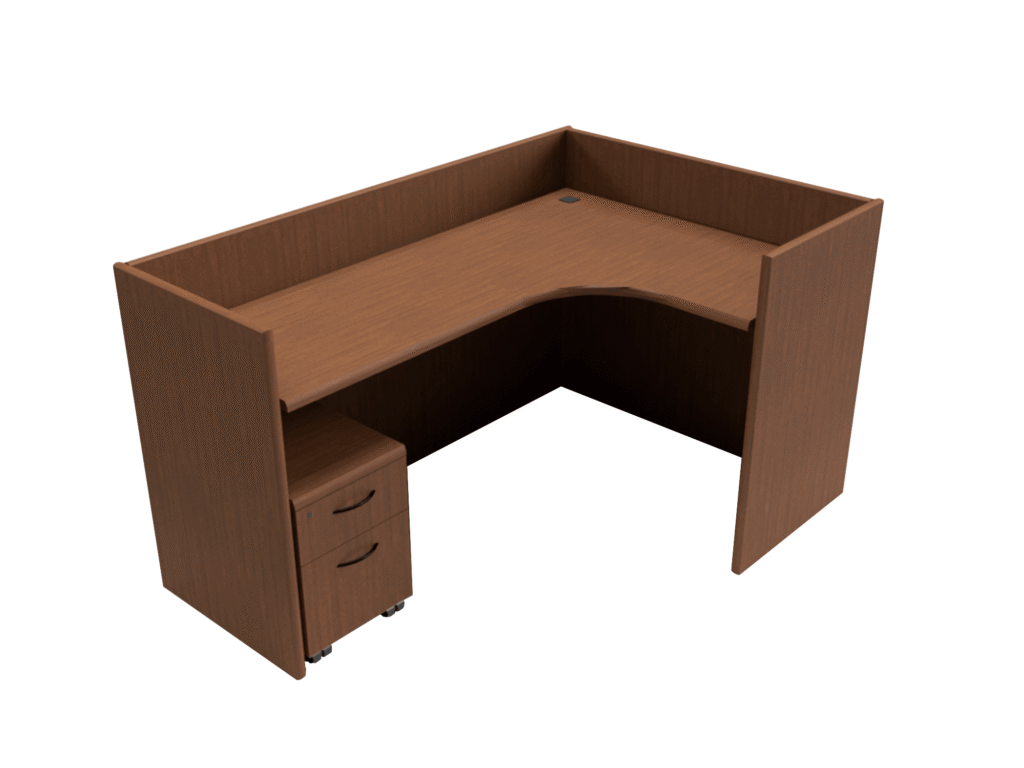 L shape wooden workstation image